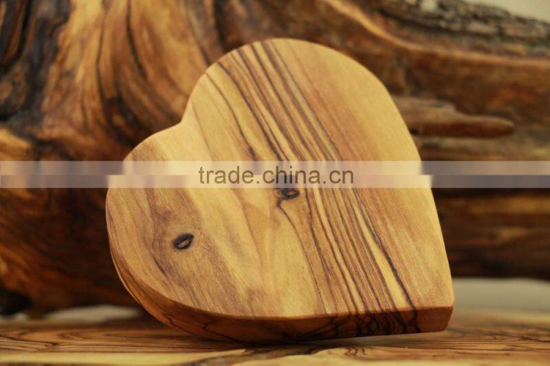 Olive Wood Carved Candle Heart St Valentine Day Home Decoration