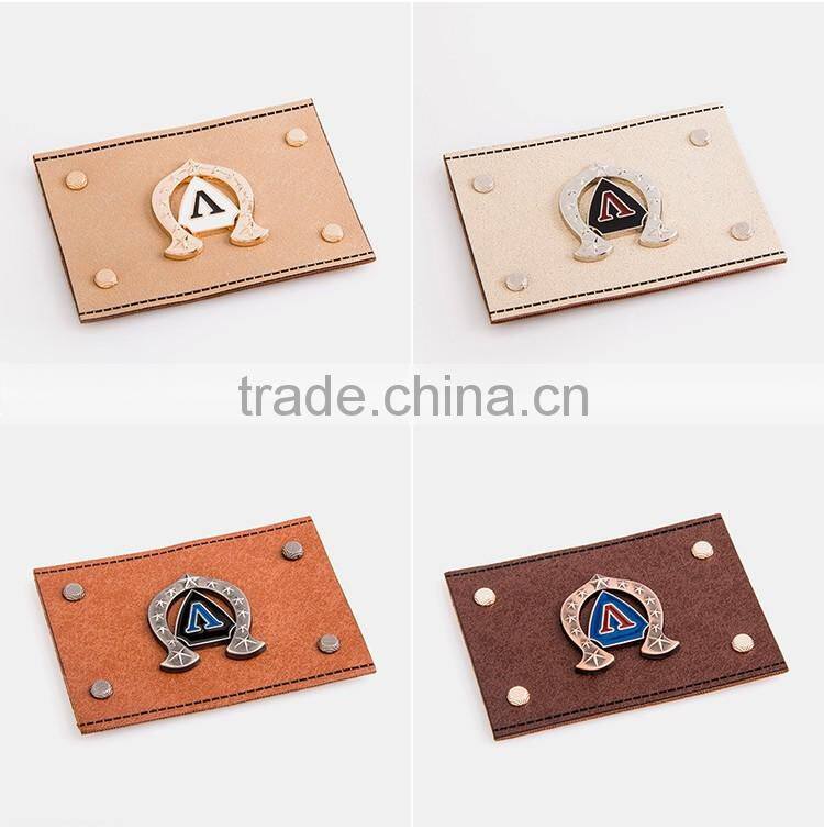 Embossed leather patches pu labels for jeans china