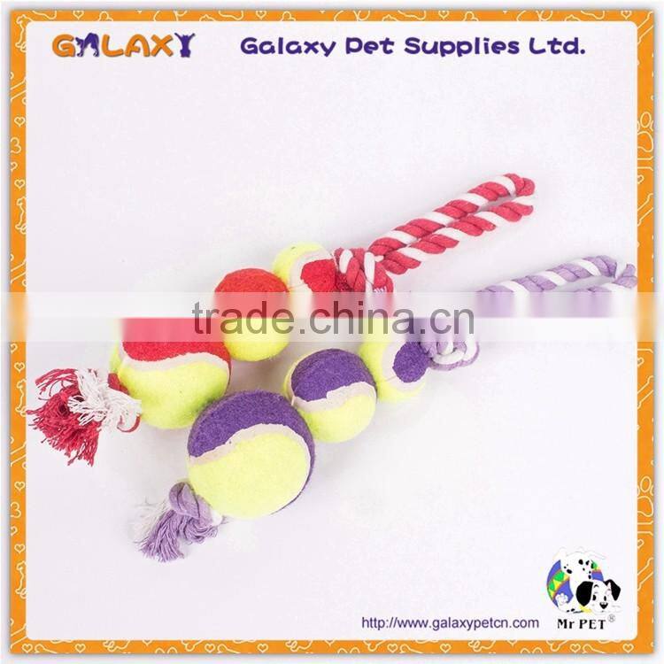 T169 Best sales pet products tennis ball dog cotton rope toys