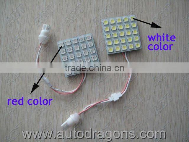 Panel White 25-5050 5*5 SMD LED Car Interior Dome Reading Light Bulbs Lamp
