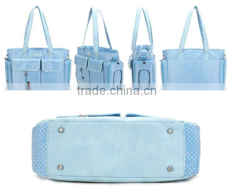 China wholesale pink and green color Oxford practicability nontoxic baby crib diaper bag