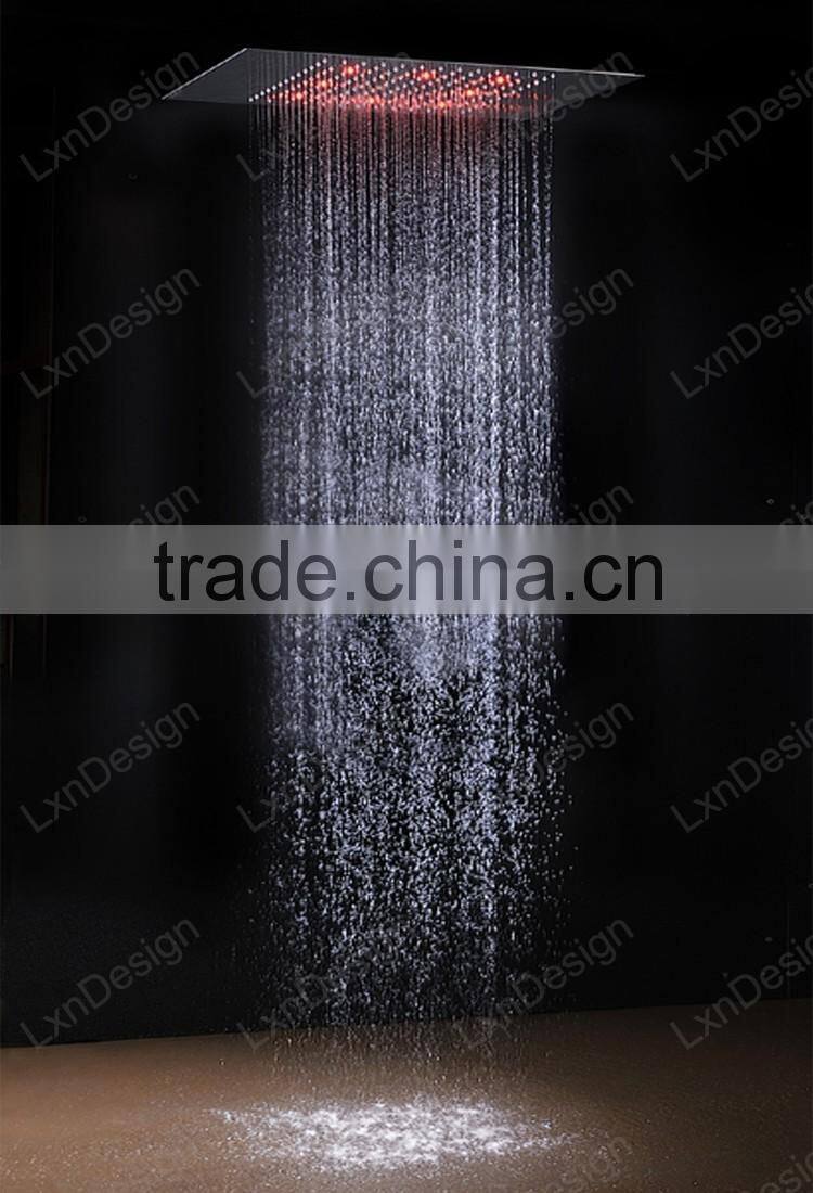 European shower jet system 360*500mm wall panel embeded ceiling rainfall shower head set with body jet