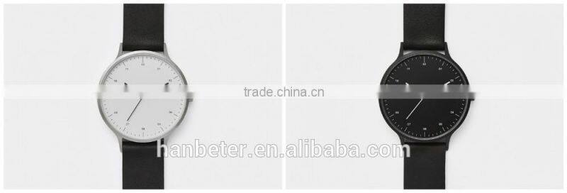 OEM design silver color tweed strap mens wrist watches with stainless steel case