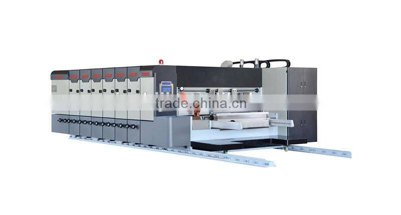 Automatic printing machine/Cangzhou carton printing machine/ printing machine with slotting die-cutting and auto-stacker