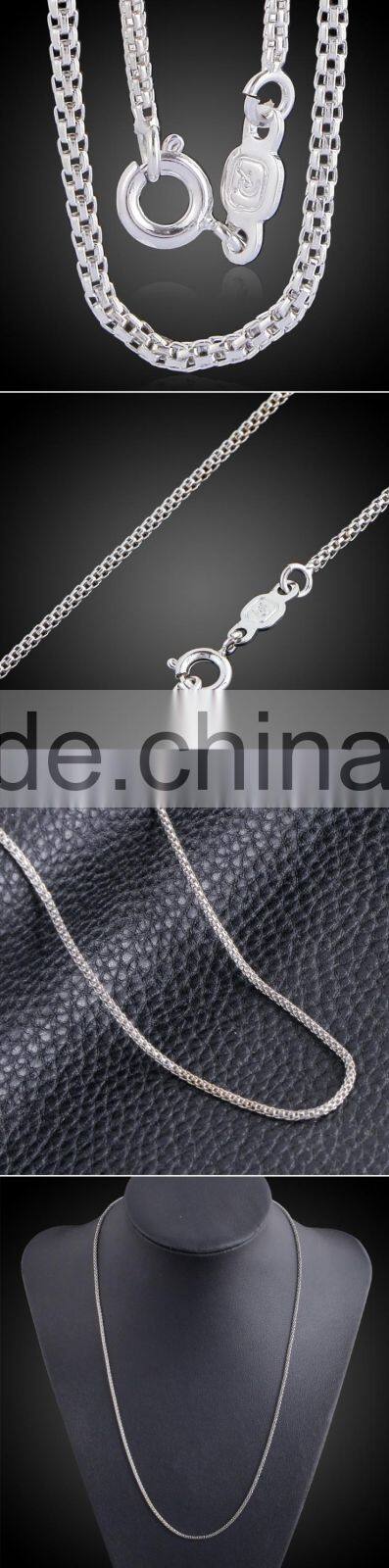 ATHENAA Mesh Chains Men White Gold Necklace 1.5MM 45CM New Style Jewelry Trendy Necklaces For Men