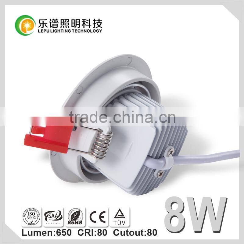 Sunset CCT Adjustable 0-100% Dimmable 8W COB LED downlight--Dim to warm Hot New products for 2015 led downlight 8w
