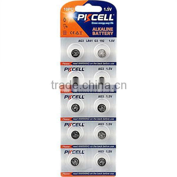 AG3 coin cell battery 1.5V AG3 LR41/192 alkaline button cell
