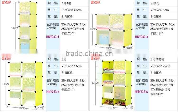 Fashionable plastic indian bedroom wardrobe design