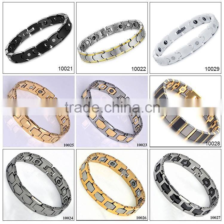 Tungsten Steel Women's Health Energy With Magnetic Stone Bracelet CZ Diamond Bracelets Bangles In Jewelry For Women