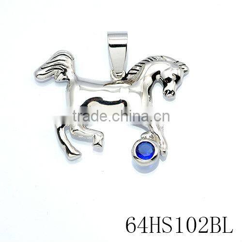 2014 Sterling Silver Running Horse Necklace with 18-inch Cable Chain