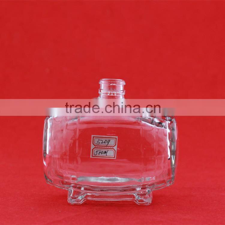 low cheap glass material bottles ice wine bottles 700ml aluminum metal cap bottles