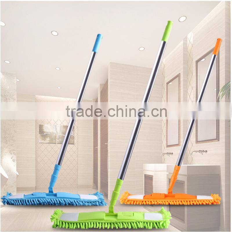 Chenille Flat Mop with Removable Mop-head, Foldable Chenille Mop