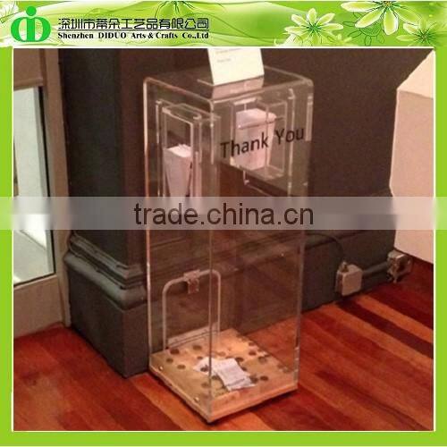 DDD-0118 Trade Assurance Chinese Factory Wholesale Acrylic Donation Box With Stand