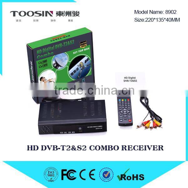 100% original factory product!!!HD combo dvb-s2 dvb-t2 satellite receiver