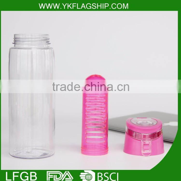 BPA Free Custom plastic joyshaker water bottle opener,water bottle joyshaker model with infuser
