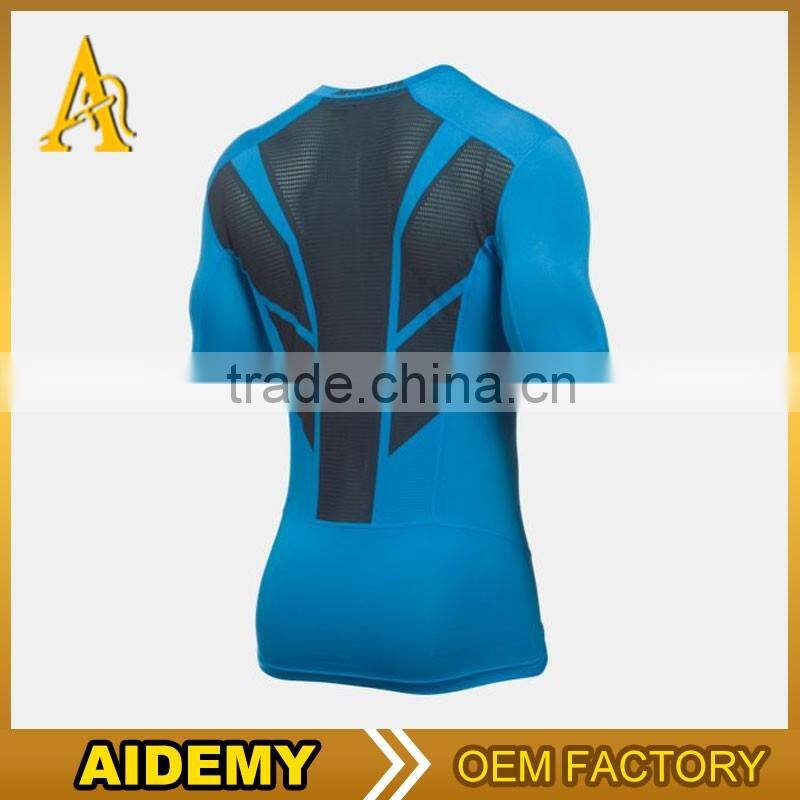 Mens Fitness 100% polyester wholesale blank t-shirts dry fit t shirt