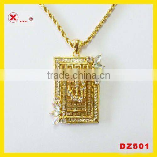 Gold pendent wholesale initial pendent jewelry for muslim allah pendent