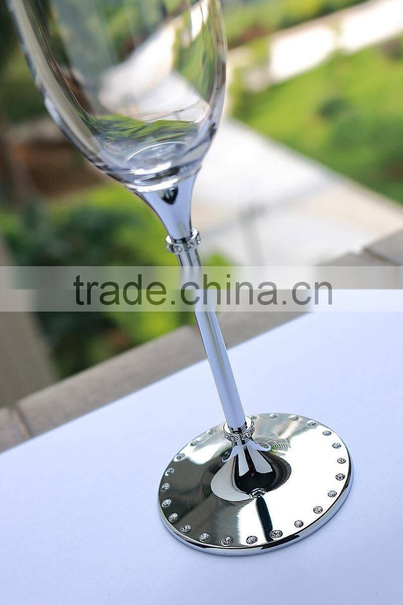 2015 new design lead free clear crystal 250ml champagne glasses set