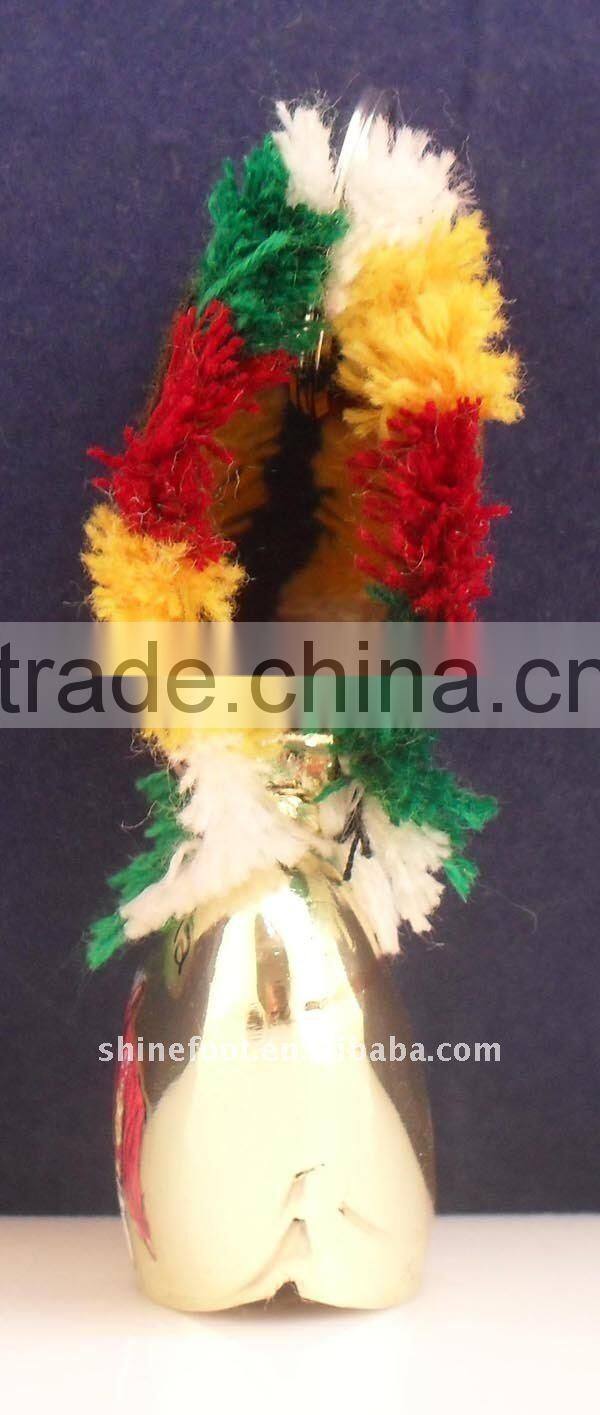 1.8inch mini cowbell A4-C028 in gold color plated with leather strap and keyring as promotional gifts (E165 )