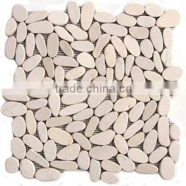 polished nature stone, polished stone decking against mesh