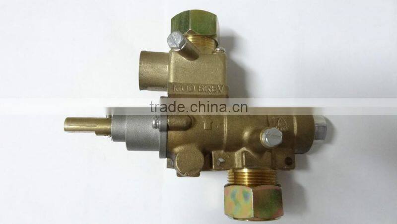 Brass safety automatic emergency shut-off gas control valve with pilot fire port for kitchen equipment