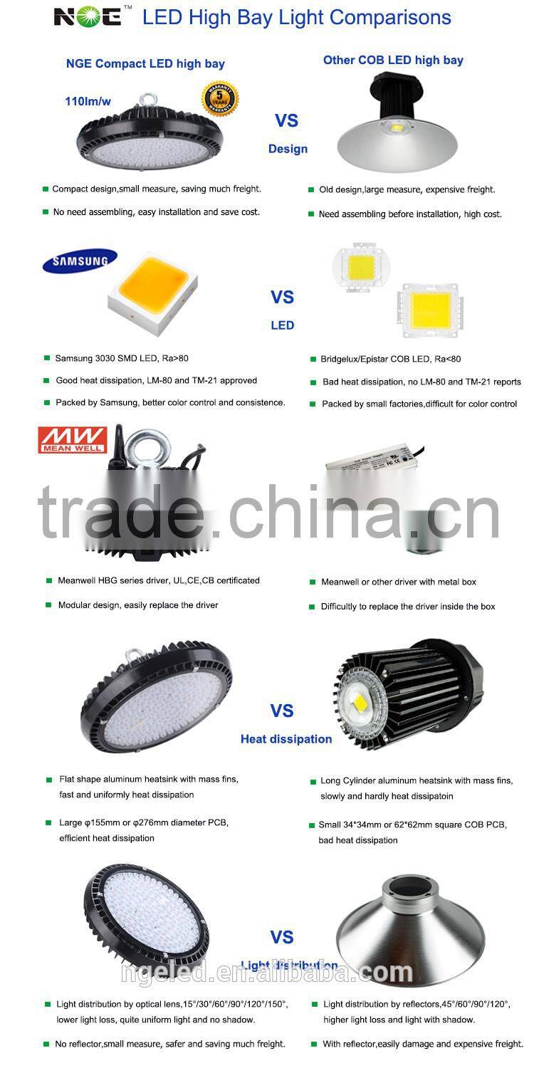 Round ufo led highaby lighting 200w dimmable ufo highbay ip65