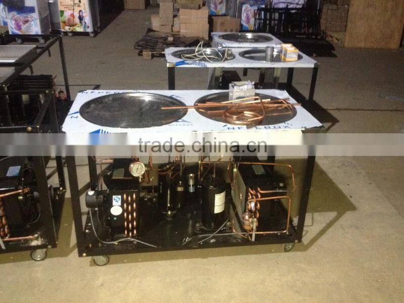 Yogurt /Soft ice cream machine /Double flat round pans fry roll ice cream machine