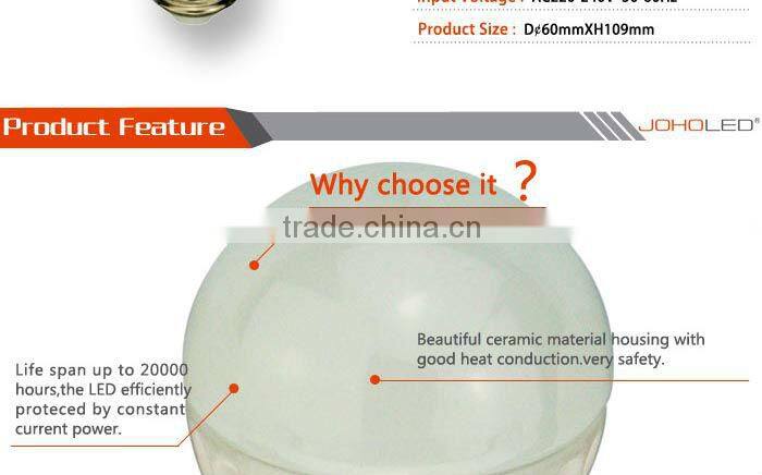 New design ceramic 2835 890lm 9W 360 degree led bulb