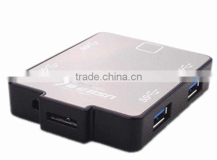 Square usb por hub , 4 port usb 3.0 hub from usb hub suppliers with aluminum casing for PC and Laptop