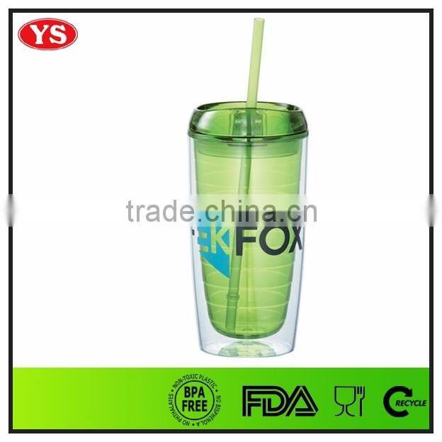 promotional double wall plastic 16oz coffee mug wholesale