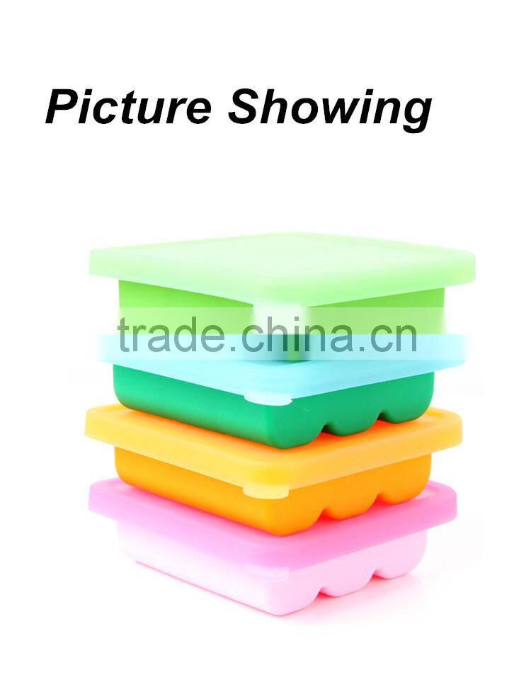 Wholesale Custom Personalized Silicone Ice Cream Cube Tray with Lid