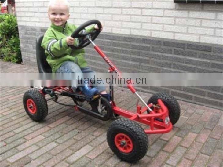 Pedal go kart for inflatable track racing field