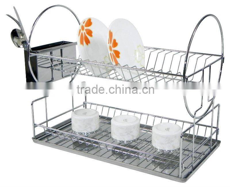folding dish rack with tray