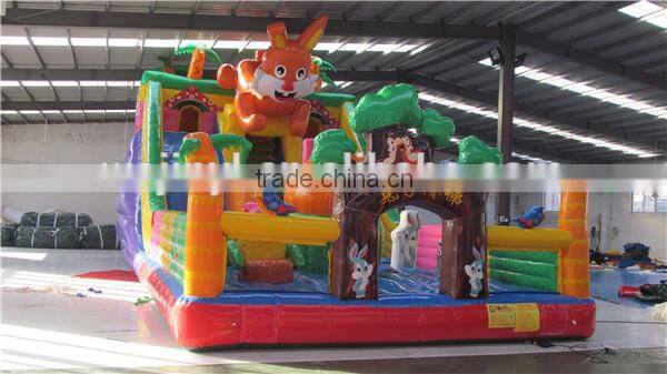 2016 henan inflatable rabbit bouncy castle/inflatable bouncer slide for sale