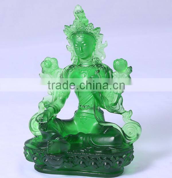 crystal Huodataiduo green mother buddha as Buddhist supplies for home display