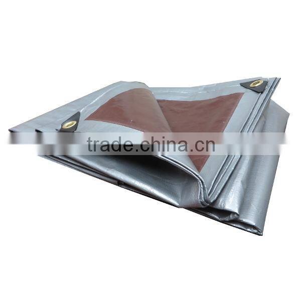 Heavy Duty Brown Silver Tarps,8' x 10' Silver/Brown Heavy Duty Tarp - Finished Size