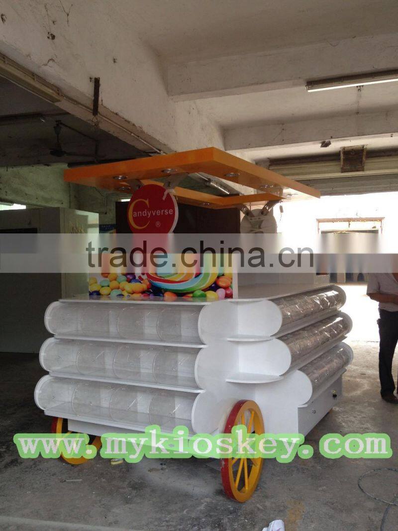 Lasted customized candy store furniture, candy shop interior design, candy kiosk design for mall