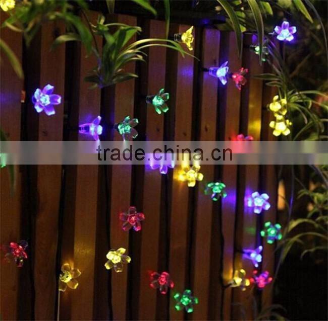 Holiday Lighting Solar Powered 4.8M 20 Leds Outdoor Cherry Blossoms Christams String Lights Garden Solar Light