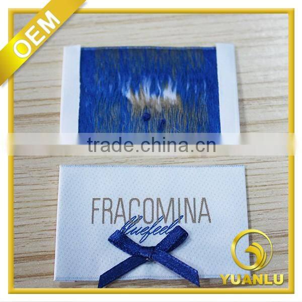 High density woven main label with end fold