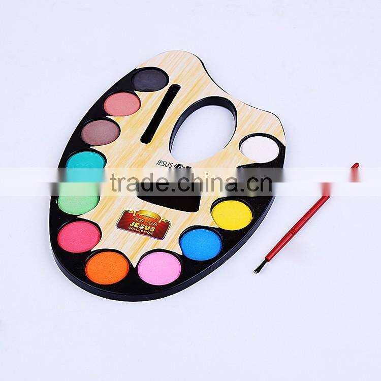 2016 New Design Solid Water Color Cake With Plastic Palette, Children Drawing DIY Watercolor With Brush