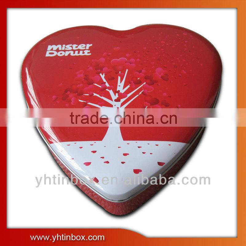 Heart shape chocolate metal container