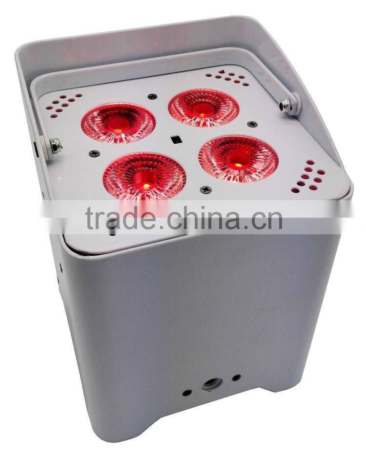 DJ Par QUAD 4 Mobile Spot DMX 4x10W LED Wireless Battery Powered Stage Wash Up-Light