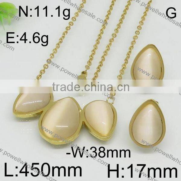 Fashion hot gold color stainless steel set custom jewelry china supplier