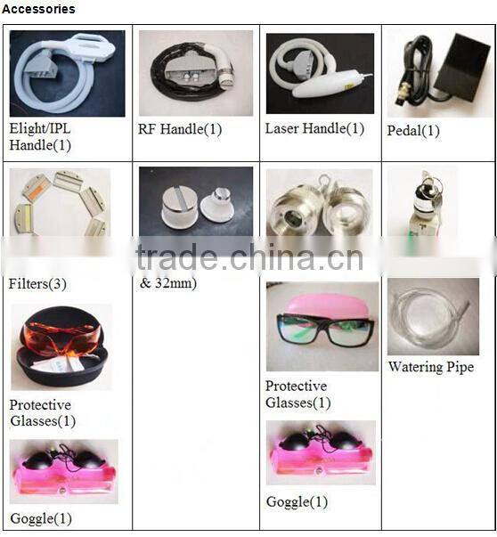 high quality ipl machine / e light ipl rf nd yag