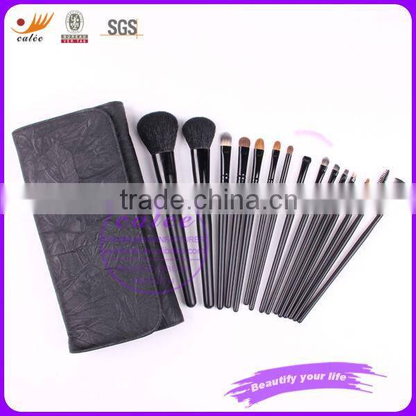 High Quality goat hair makeup powder brush with 16pcs