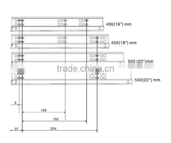 86mm Height Innotech Stainless Steel Double-walled Quadro Telescopic Drawer Slide System
