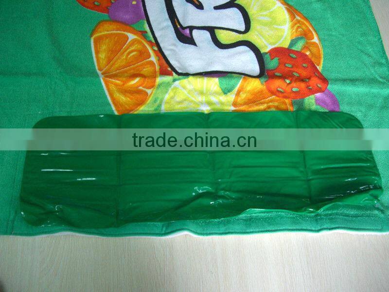 velour printed beach towel with pillow