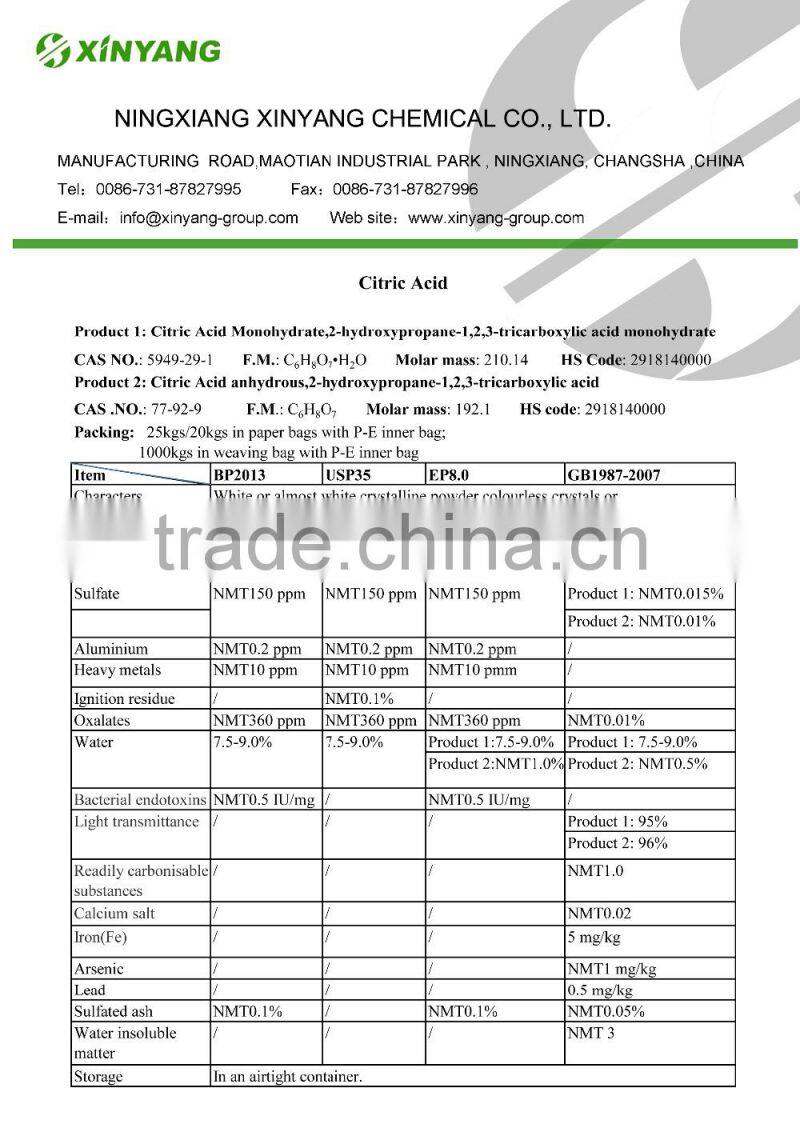 Citric Acid Anhydrous