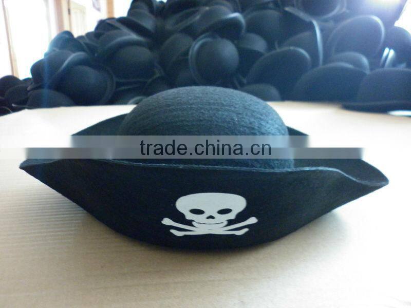 Cheap Promotional Black Gold Adult kids non-woven Party Pirate Hat