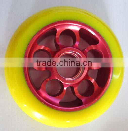 100*24mm, colorful PU wheels, aluminum hub wheels, roller skate wheels